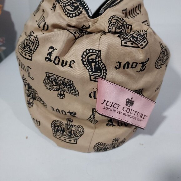 Juicy Couture Bag Y2K Velvet Black 2002 CA16396 (Royal Juicy) Baguette Embrodry - Picture 11 of 14